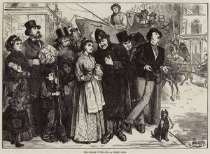 De zonsverduistering, een straatscène door Frederick Barnard